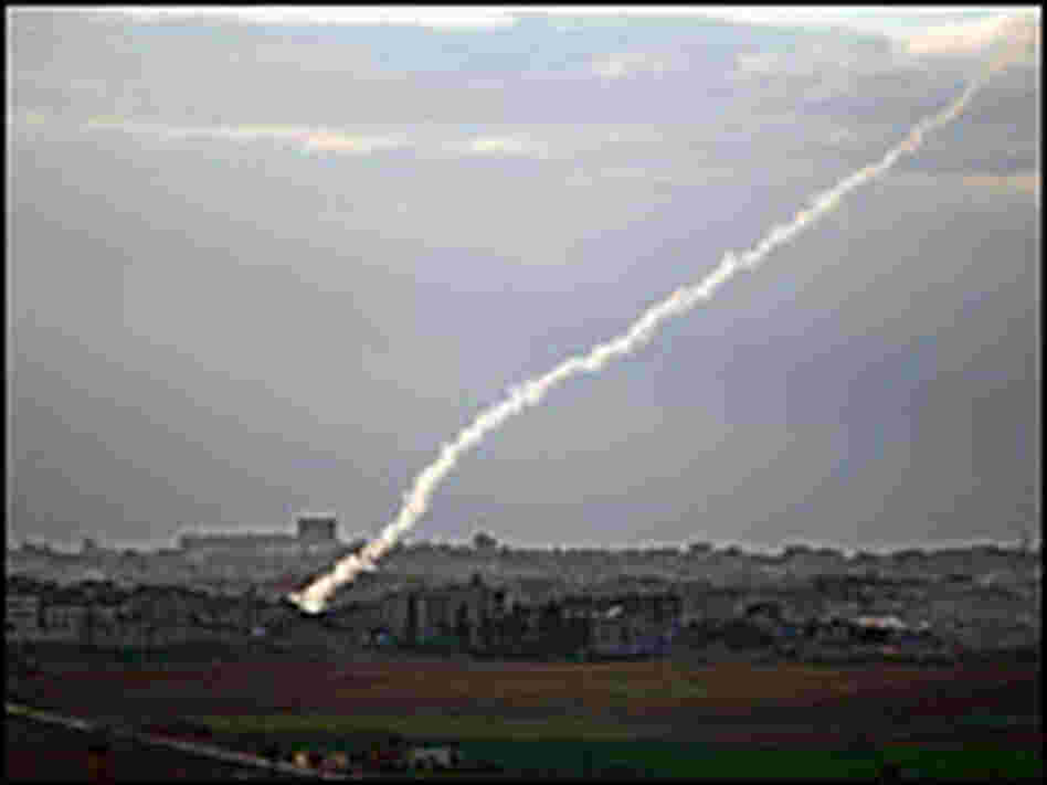 A rocket is fired to the north of Israel from the Gaza Strip