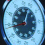Don Hewitt, pictured in 2004, with the trademark '60 Minutes' stopwatch behind him.