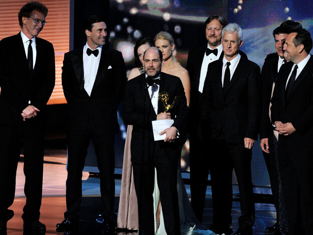 Matthew Weiner and the cast of 'Mad Men' accept the Emmy for Outstanding Drama Series