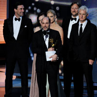 Matthew Weiner and the cast of 'Mad Men' accept the Emmy for Outstanding Drama Series