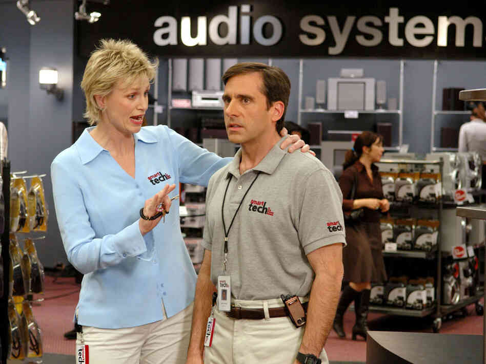 Jane Lynch and Steve Carell in '40-Year-Old Virgin'