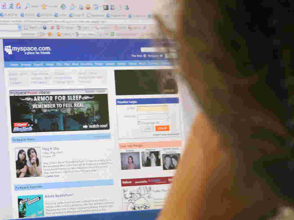 A user browsing Myspace. A user browsing Myspace.