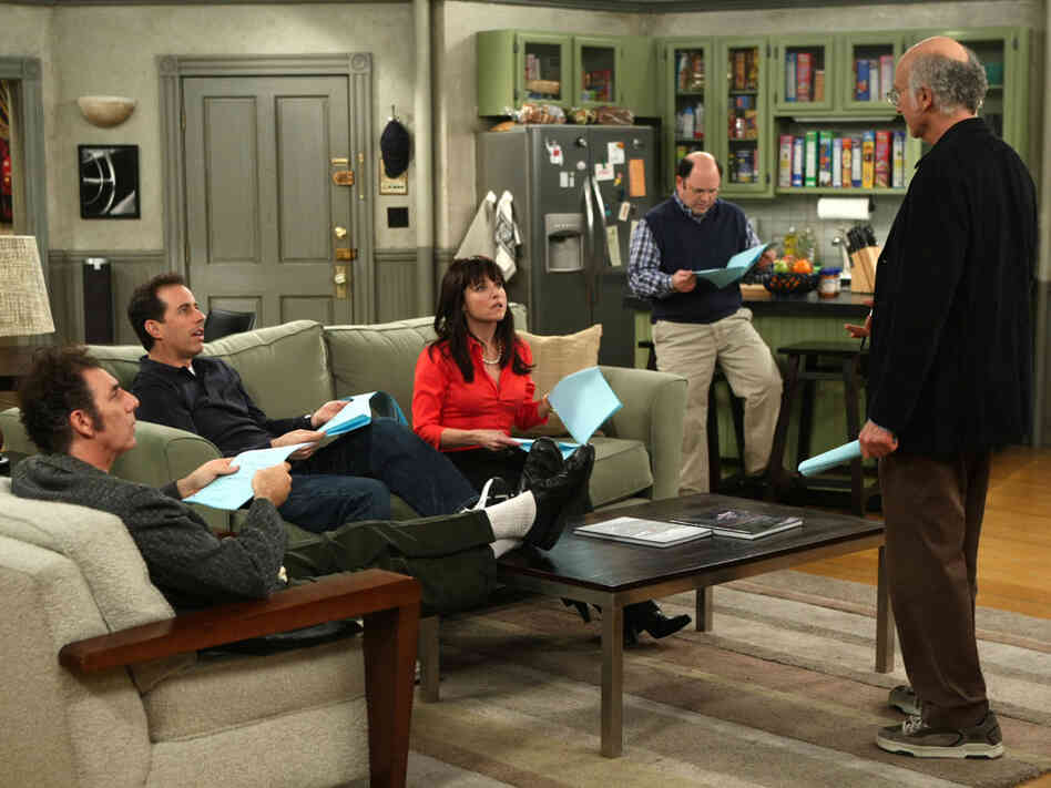 Michael Richards, Jerry Seinfeld, Julia Louis-Dreyfus, Jason Alexander and Larry David in 'Curb'