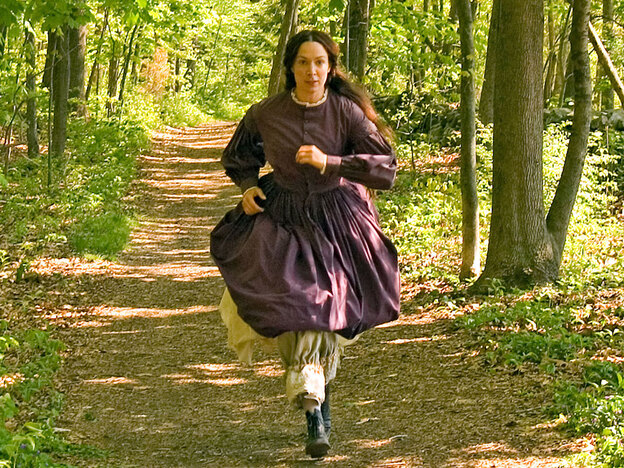 Elizabeth Marvel as Louisa May Alcott, who loved to run.