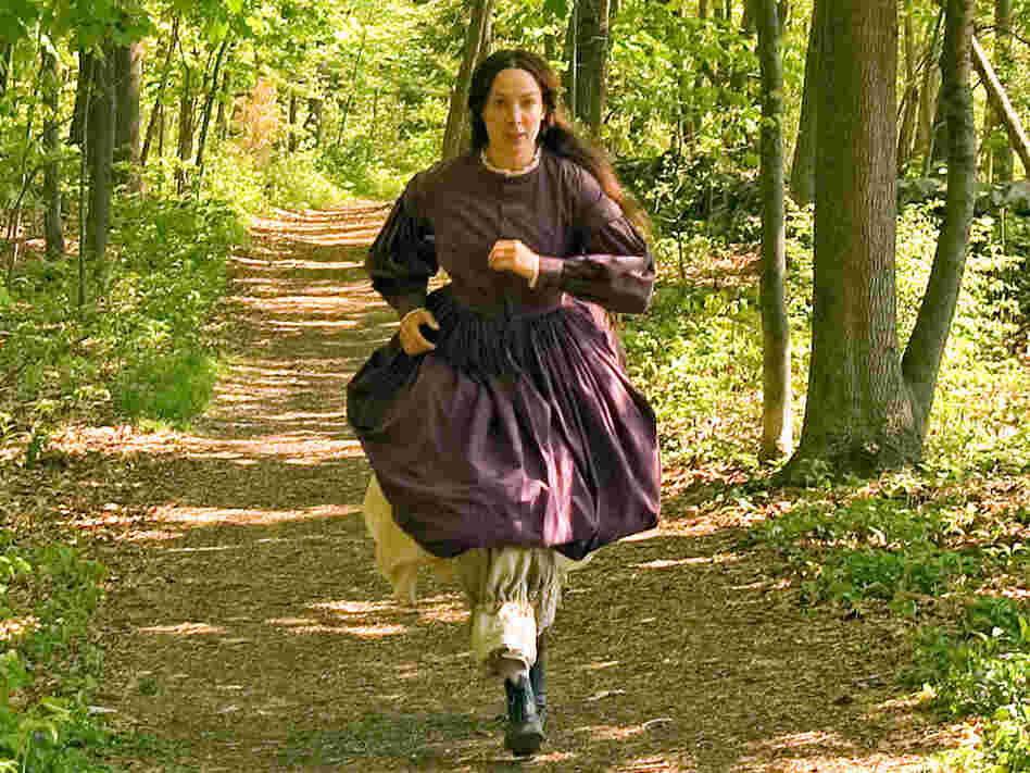 Elizabeth Marvel as Louisa May Alcott, who loved to run.