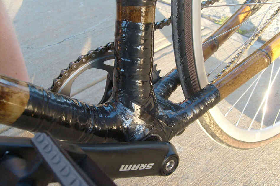 Close up of bike joint