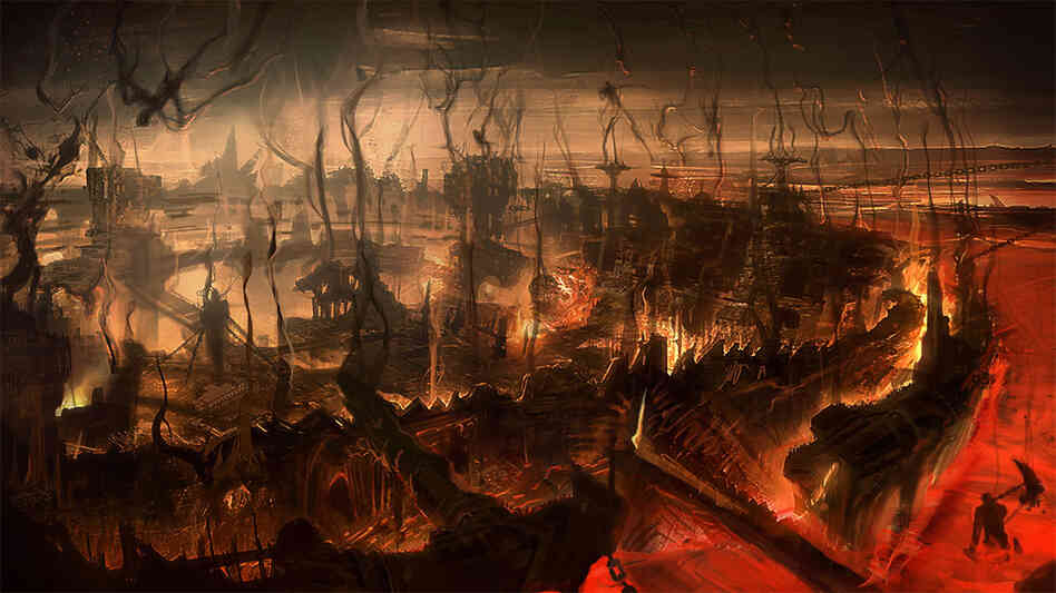 Inferno: Screenshot from 'Dante's Inferno' video game. Inferno: Screenshot from 'Dante's Inferno' video game.