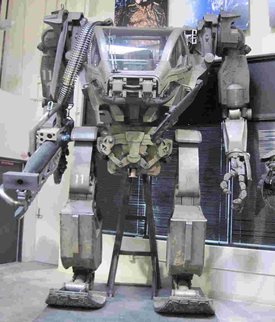 Armored Mobile Platform (AMP) suit from 'Avatar' in the Legacy Effects warehouse.