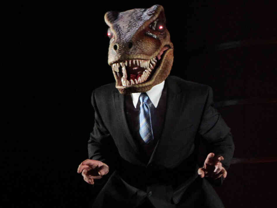 A raptor in a business suit