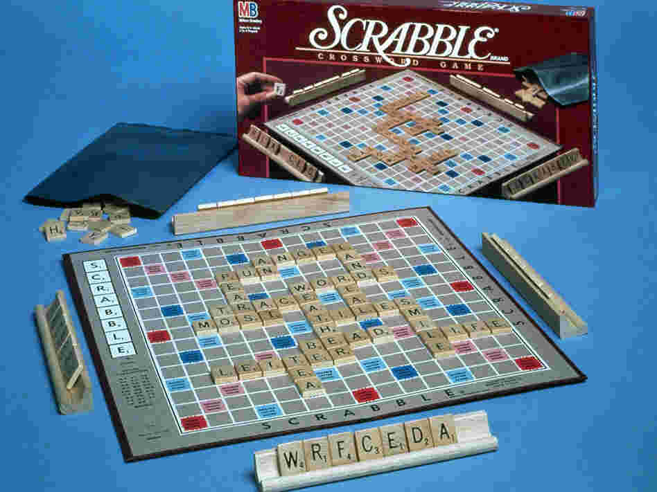Scrabble board. Scrabble board.