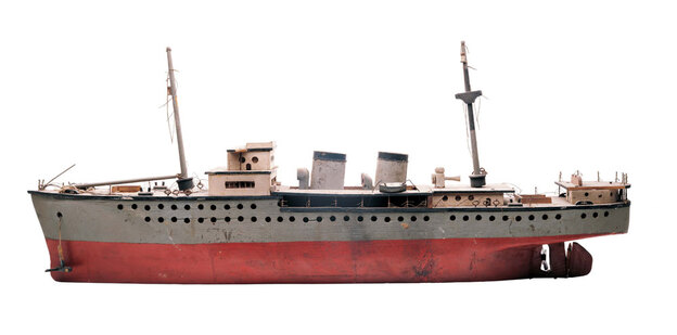 A model ship made by an unidentified internee in Jerome, Ark.