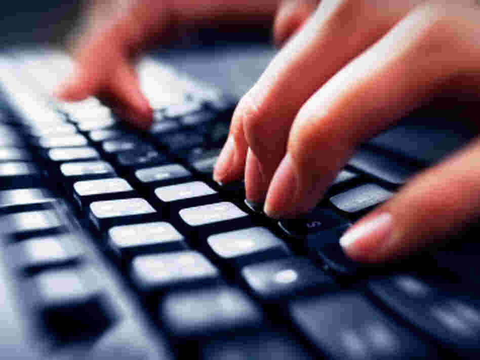 Hands type on a keyboard Hands type on a keyboard
