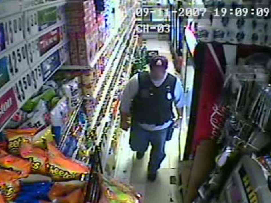 Video still from bodega surveillance camera