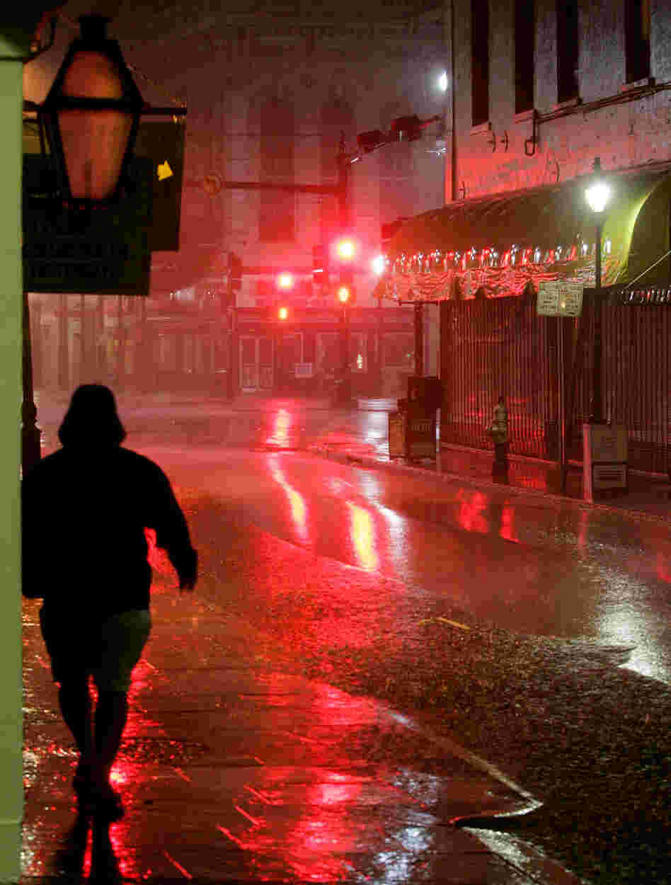 Man In French Quarter during Hurricane Katrina