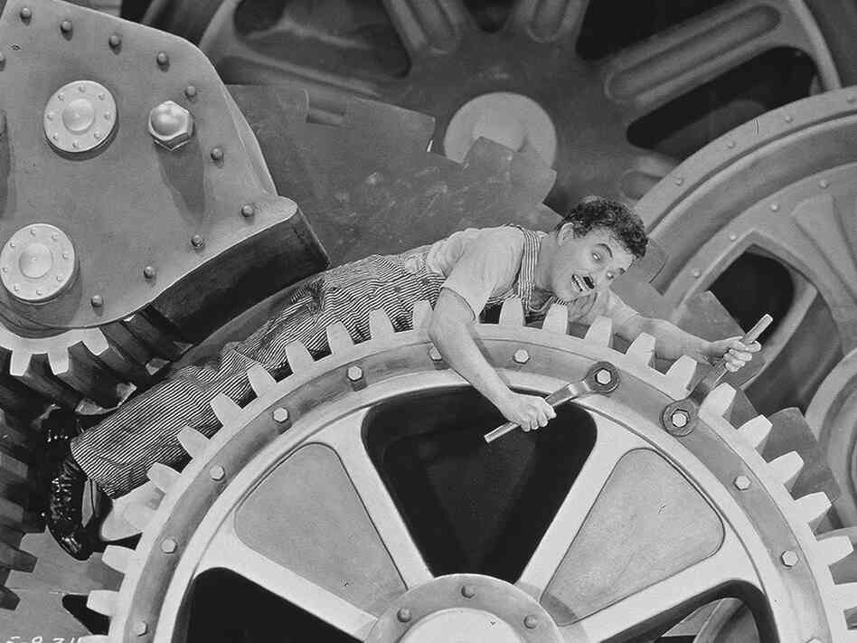 Charlie Chaplin as a Factory Worker in Modern Times