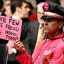 Protester at "don't ask, don't tell" hearings in Washington Protester at "don't ask, don't tell" hearings in Washington
