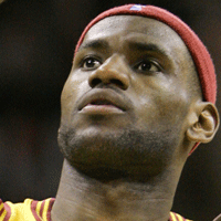 LeBron James with a basketball