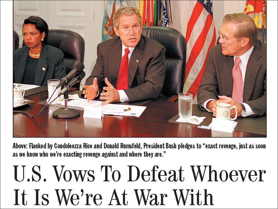 Detail of 'Onion' Article: 'US Vows To Defeat Whoever It Is We're At War With'