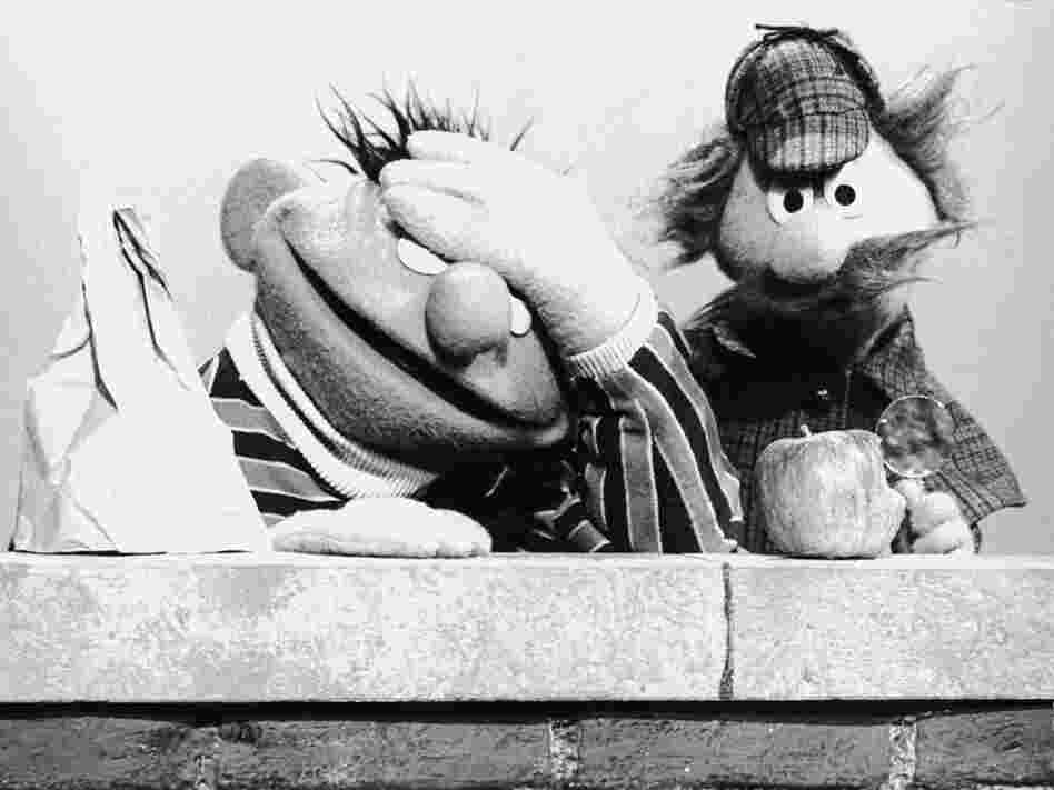 Muppets Ernie and Sherlock Hemlock on 'Sesame Street'