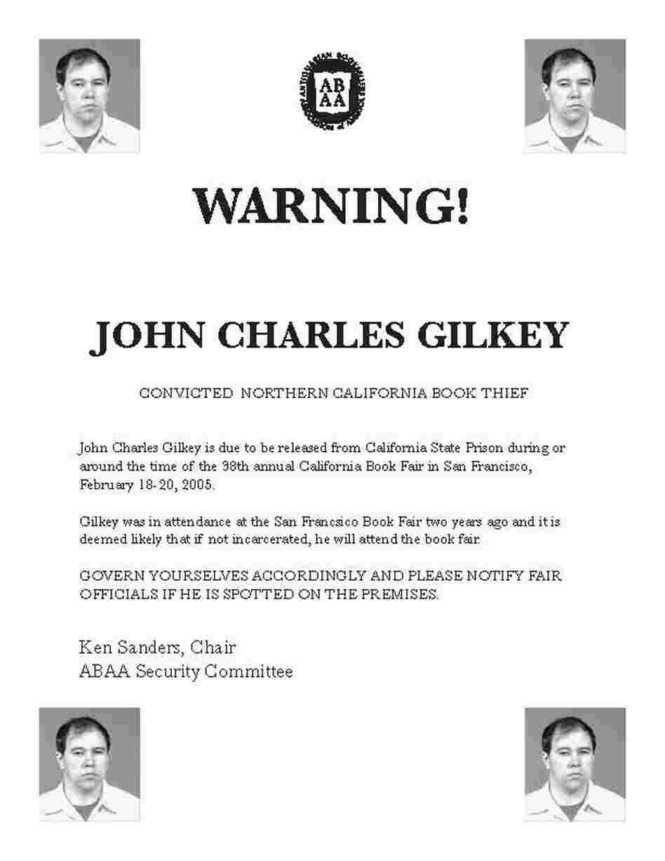 John Gilkey 'Wanted' Poster