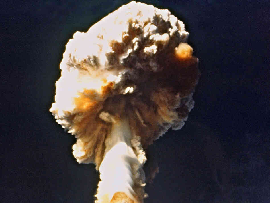 French nuclear test at Mururoa, French Polynesia, 1970
