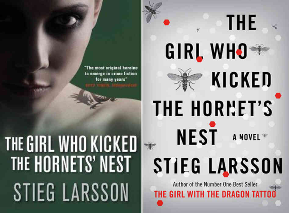The British and American covers of 'The Girl Who Kicked the Hornet's Nest'