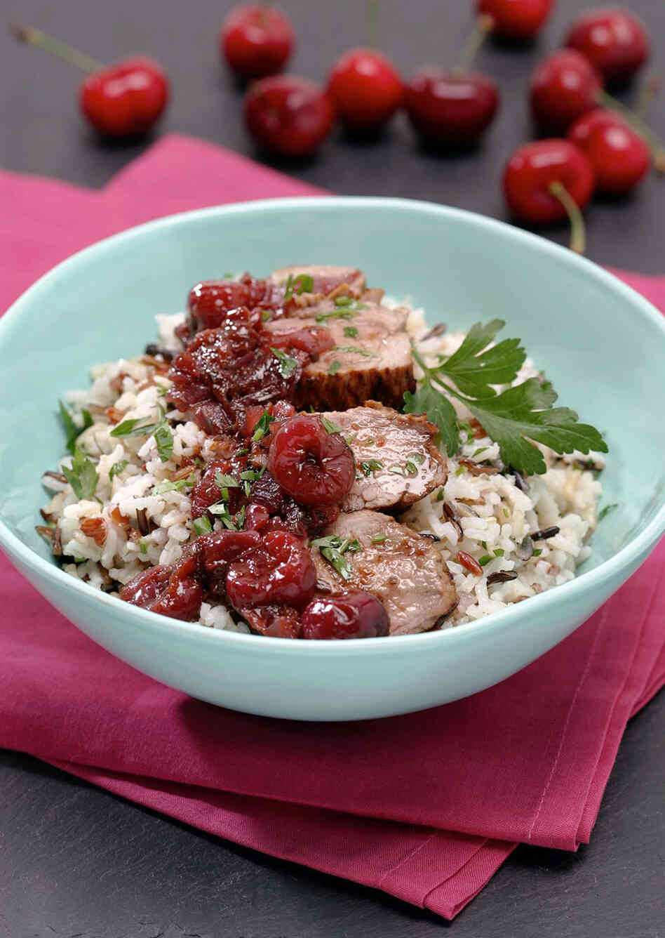Grilled Pork Tenderloin with Fresh Cherry Relish