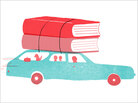 Illustration: Books on top of a car. Illustration: Books on top of a car.