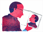Illustration: Man reading book.