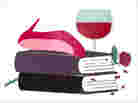 Illustration: Books, wine and a toppled high heel.