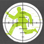 Illustration: Man running under sniper target. Illustration: Man running under sniper target.