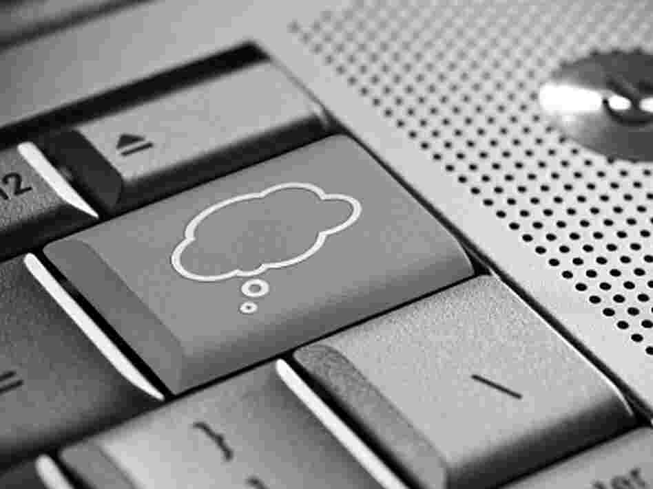 Computer keyboard with a thought bubble on one of the keys. Computer keyboard with a thought bubble on one of the keys.