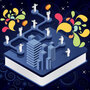Illustration of book, networking.