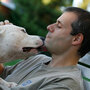 Jim Gorant and a pit bull Jim Gorant and a pit bull