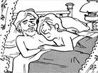 Joanie Caucus and Rick Redfern spend the night together. Joanie Caucus and Rick Redfern spend the night together.