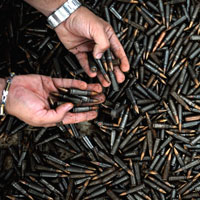 Seized bullets from an AK-47