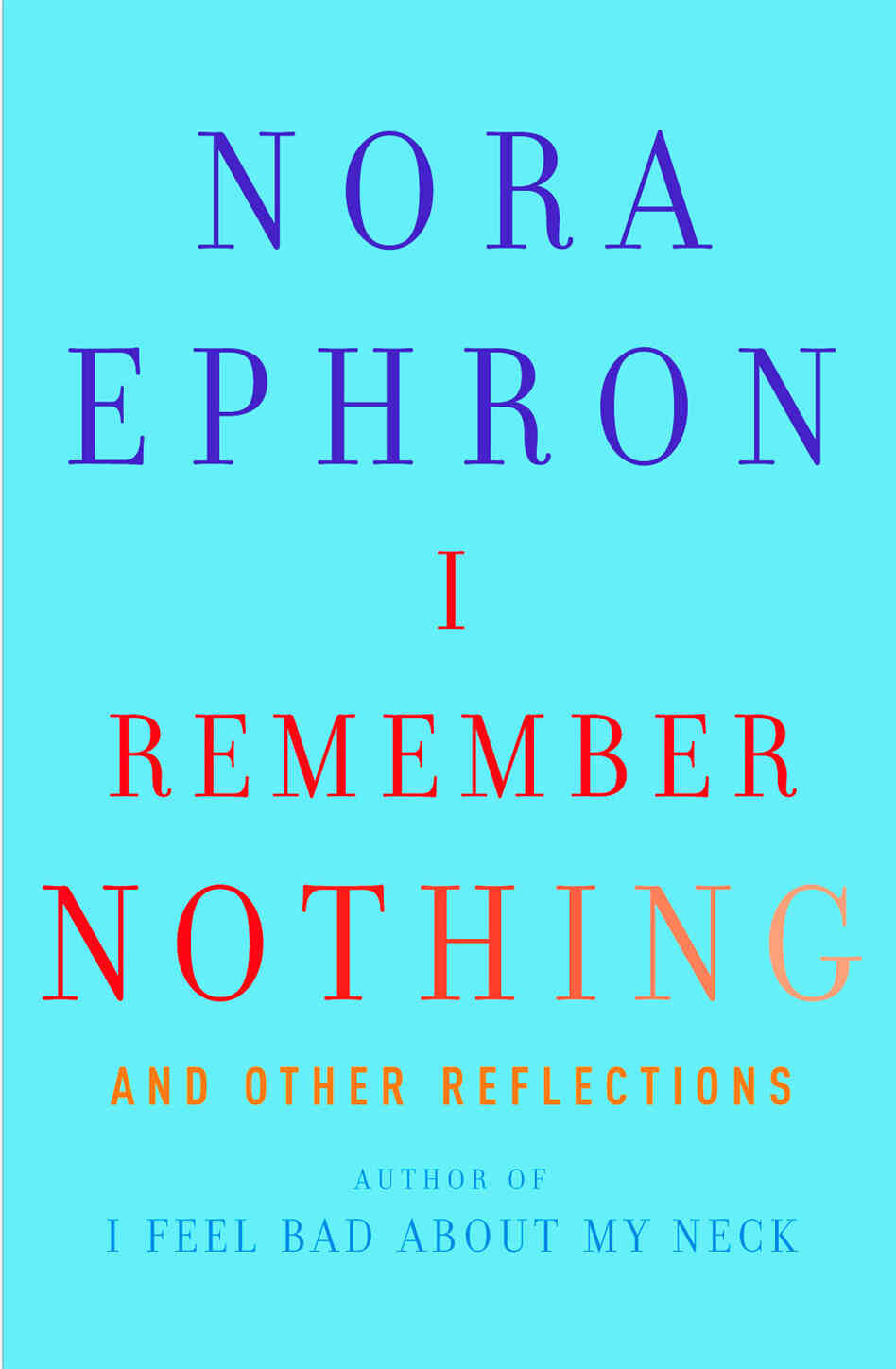 'I Remember Nothing' book cover 'I Remember Nothing' book cover