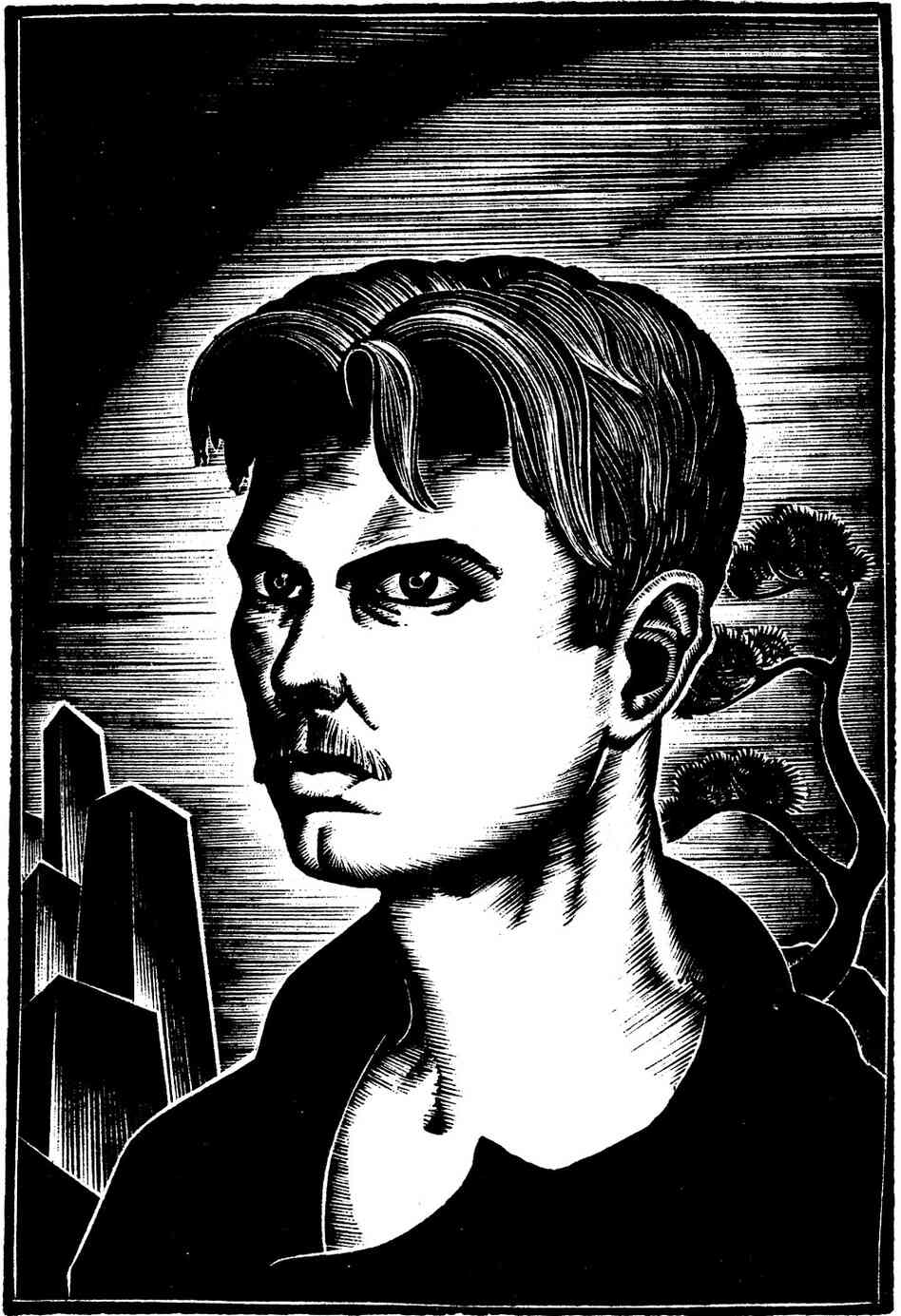 Lynd Ward's woodcut self-portrait 