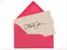 Thank you note in envelope