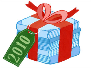 Illustration: Books wrapped up in a ribbon.