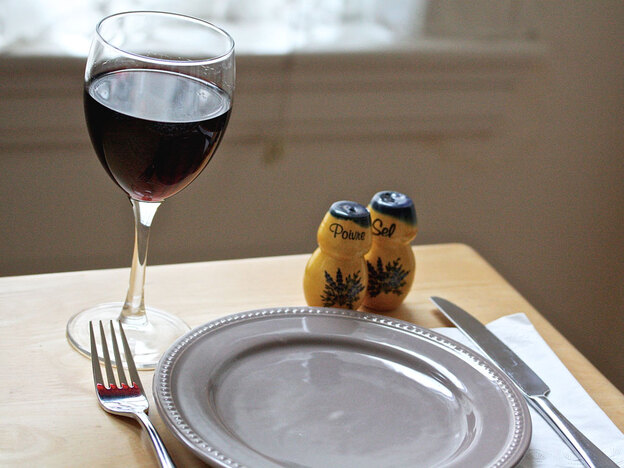A table set for one