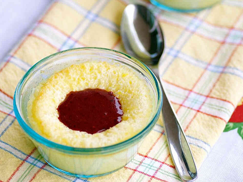 Limoncello Custards With Limoncello-Berry Sauce Limoncello Custards With Limoncello-Berry Sauce