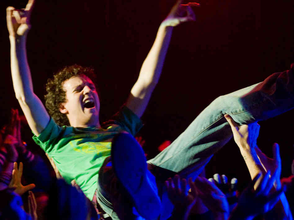 Gaelan Connell crowdsurfs in 'Bandslam.'