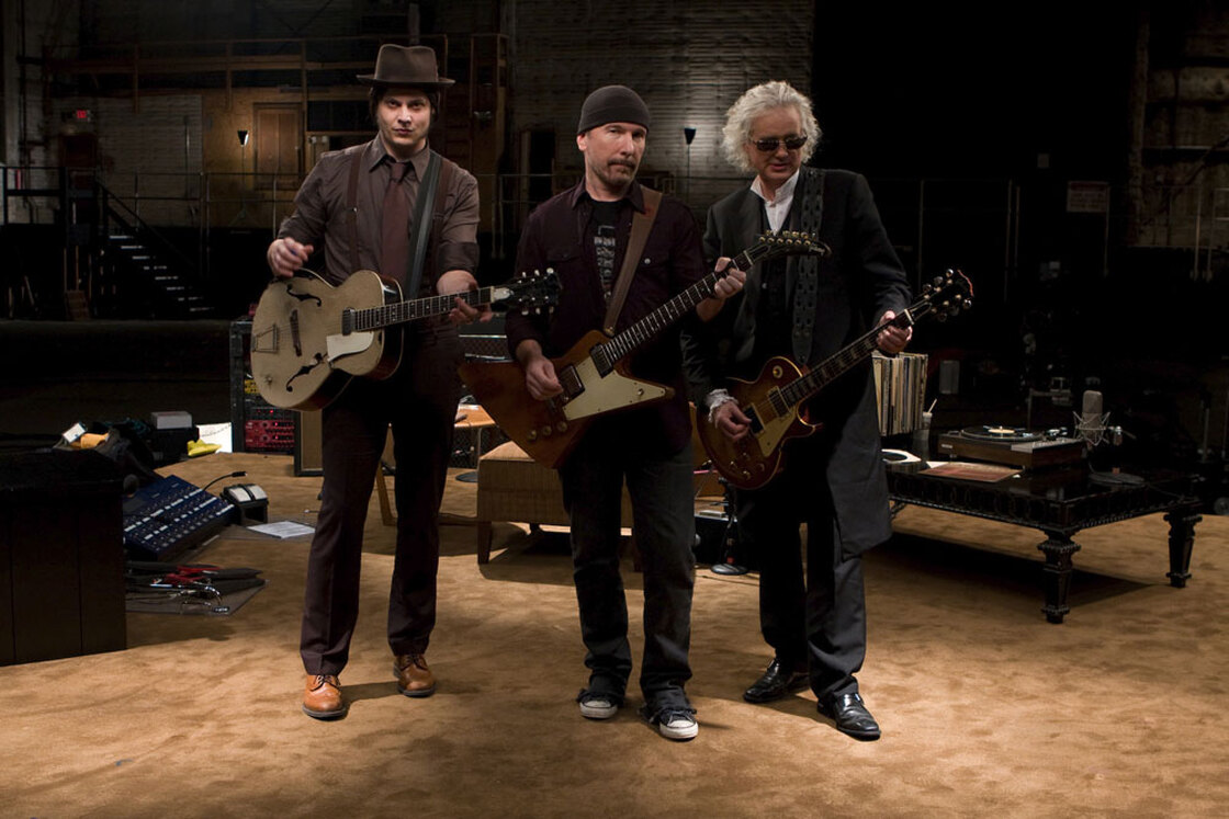 WIDE Jack White, The Edge, and Jimmy Page in 'It Might Get Loud'