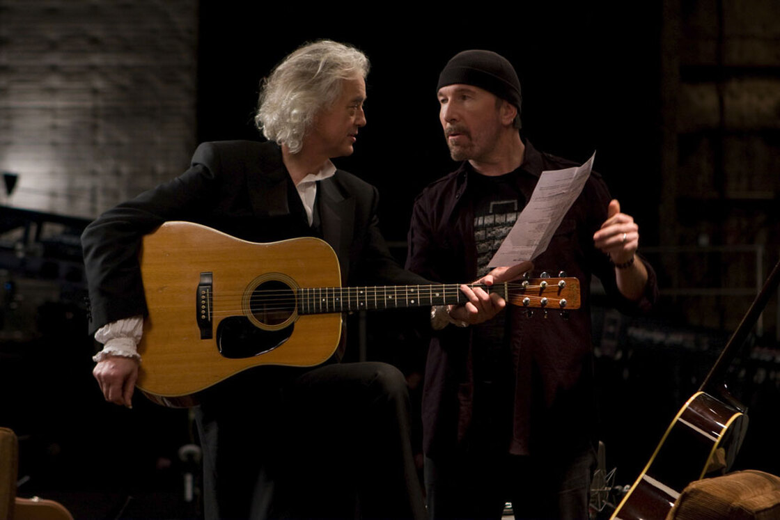Jimmy Page and The Edge in 'It Might Get Loud'