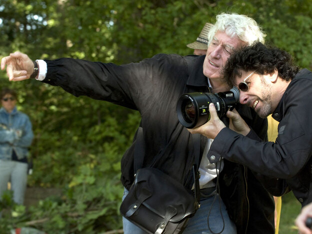 Roger Deakins and director Joel Coen on the set of 'A Serious Man'