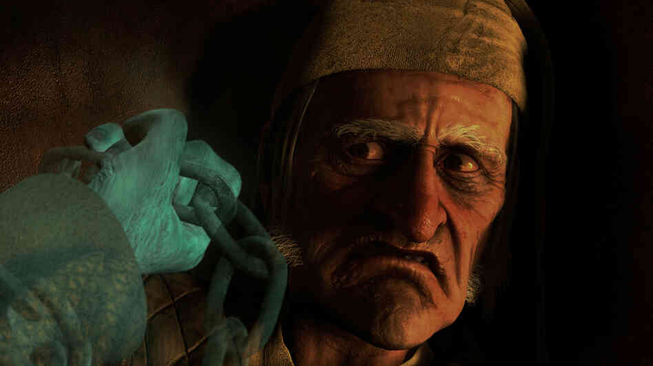 Scrooge (voiced by Jim Carrey) ...