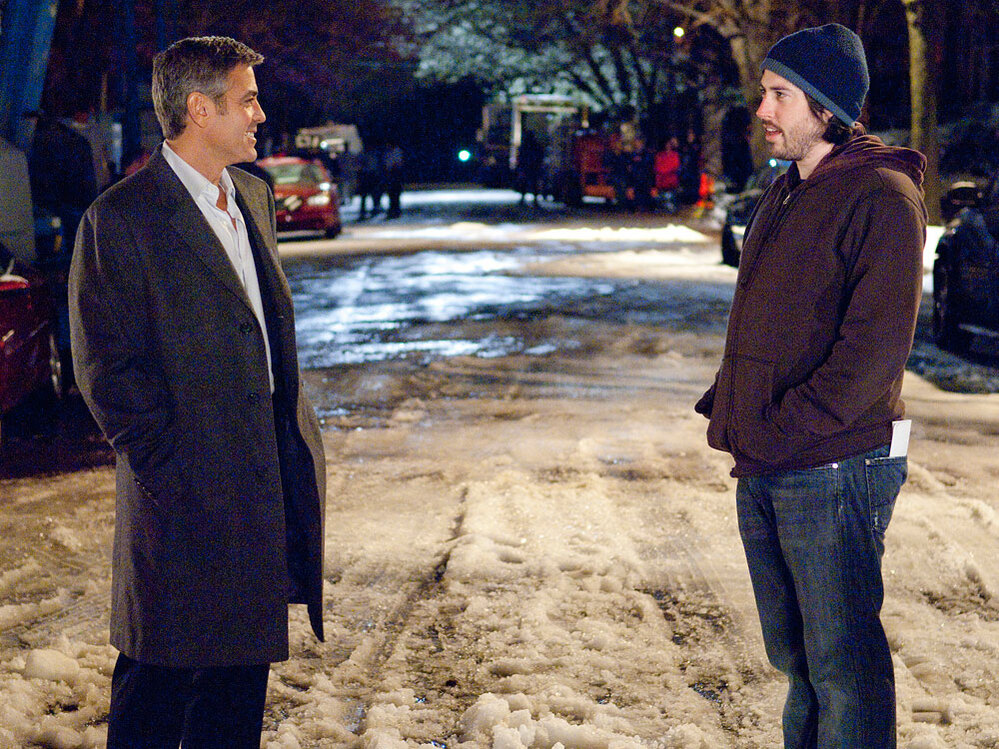 George Clooney and Jason Reitman on set of 'Up in the Air'