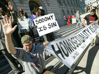 Anti-Gay protest in San Francisco.