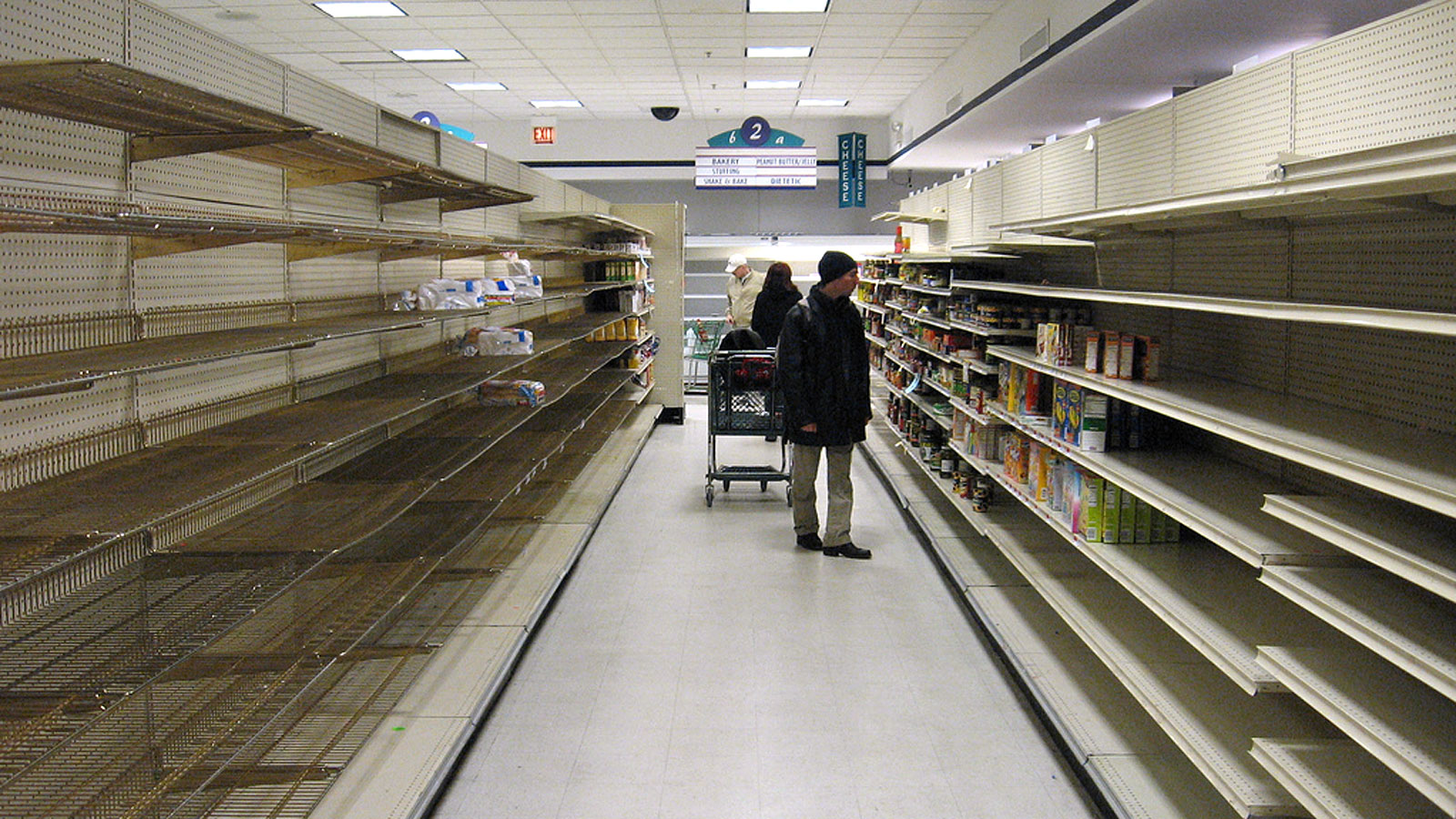 Empty shelves in Chicago co-op.